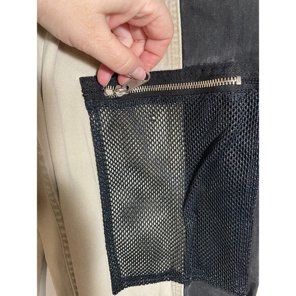 Vintage Y2K Lee Pipes BMX Pants 25x23 Tan Black Patch Logo Mesh Unisex Teen READ - Picture 7 of 16